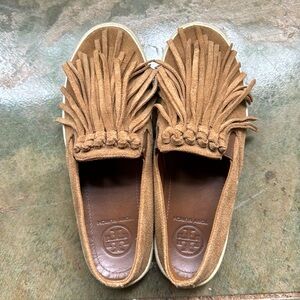 Tory Burch Fria fringe slip on suede